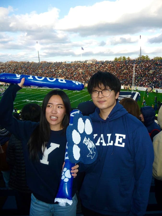 Mandy at a Yale football game
