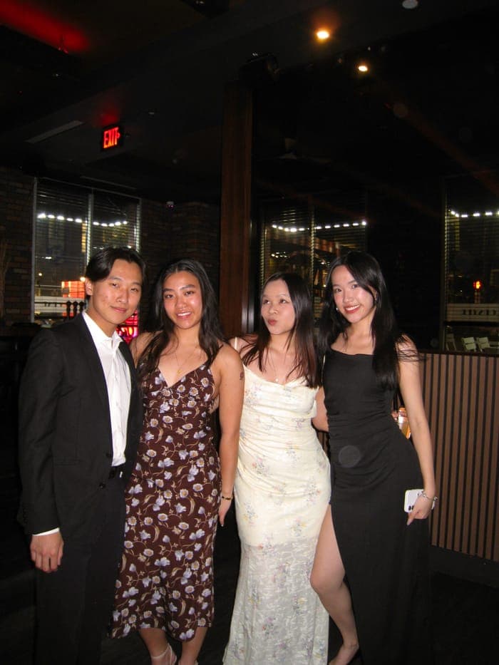 Mandy with friends at a formal