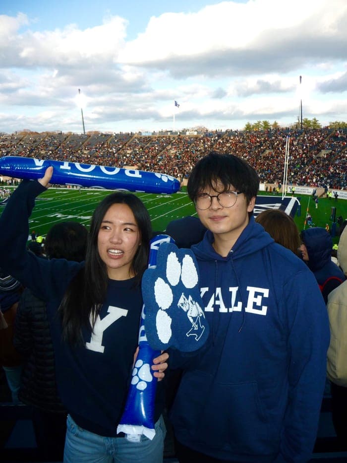 Mandy at a Yale football game