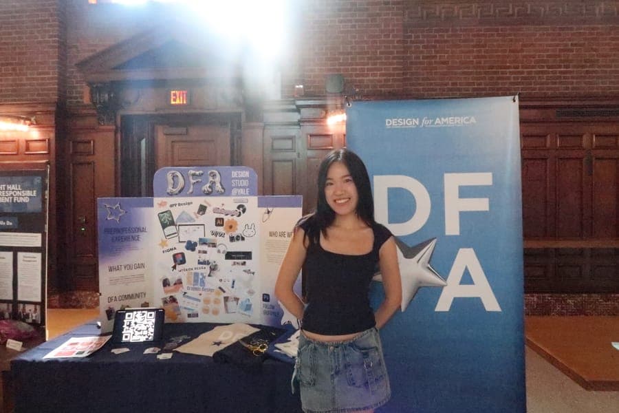 Mandy at the DFA recruitment booth