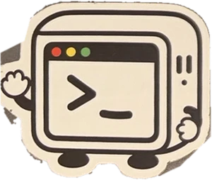 A sticker from Mandy's laptop